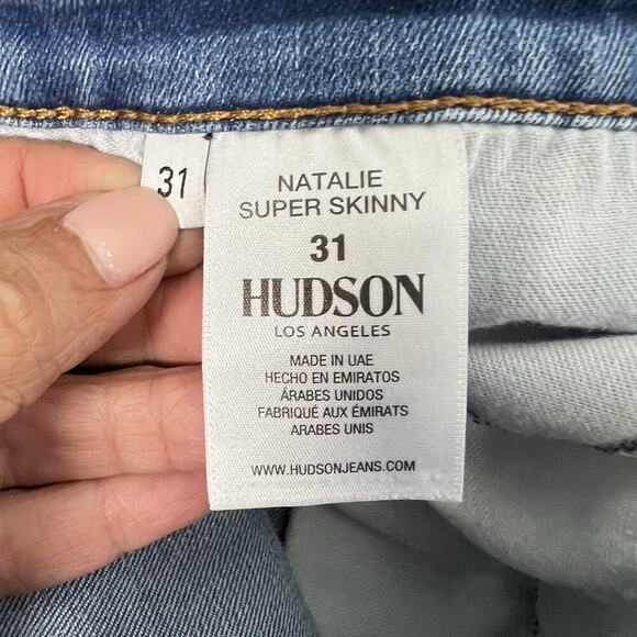Hudson Jeans Size 31 Natalie Mid Rise Super Skinny Med Wash Blue - Picture 9 of 10